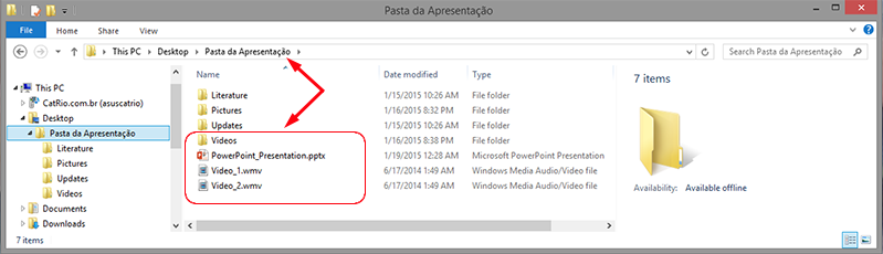 Pasta da Apresentação